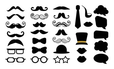 Moustache mustache vector hipster icon set clipart