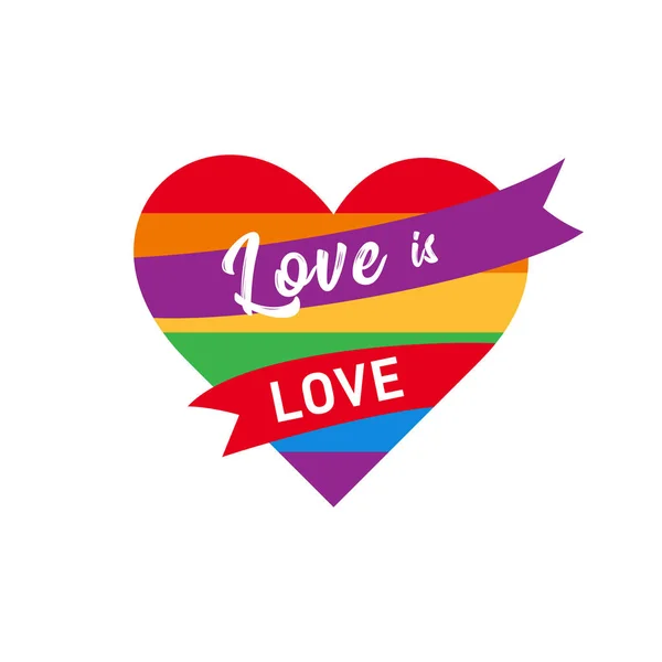 Amor es amor orgullo LGBT gay signo — Archivo Imágenes Vectoriales