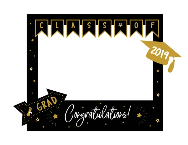 Photo booth props frame for graduation party — Stock Vector