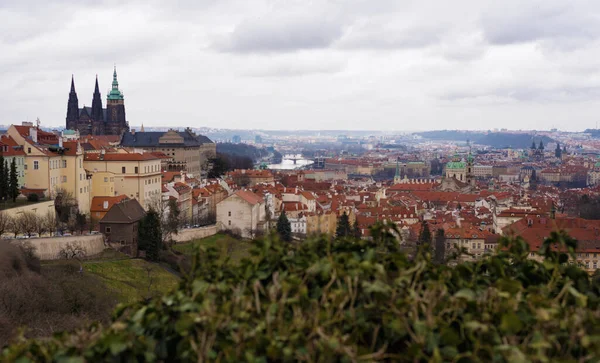 Prague République Tchèque Mars 2020 Vue Vysehrad Prague Toits Vieilles — Photo