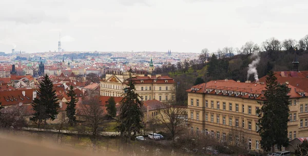Praga Repubblica Ceca Marzo 2020 Veduta Vysehrad Praga Tetti Tegole — Foto Stock
