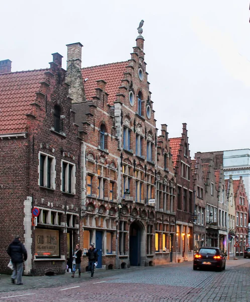 Brügge Belgien Juni 2020 Schöne Historische Fassaden Und Alte Backsteingebäude — Stockfoto