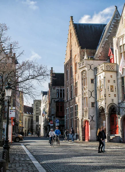 Brügge Belgien Juni 2020 Schöne Historische Fassaden Und Alte Backsteingebäude — Stockfoto