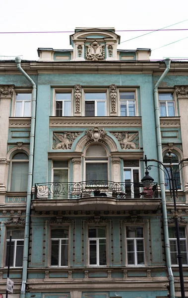 Sint Petersburg Rusland Juli 2020 Blauw Groen Luxe Historisch Gebouw — Stockfoto