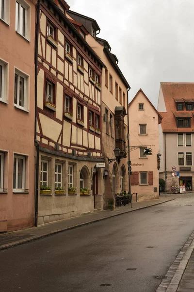 Νυρεμβέργη Γερμανία Ιουλίου 2020 Λιθόστρωτος Δρόμος Μεσαιωνικό Γερμανικό Στυλ Και — Φωτογραφία Αρχείου