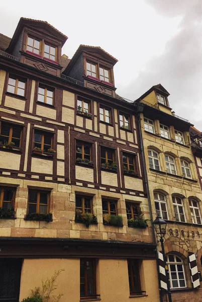 Nuremberg Germany July 2020 Cobbled Street Medieval German Style Old — Stock Photo, Image