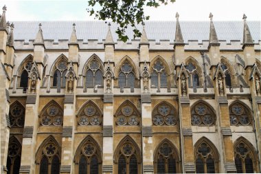 Londra, İngiltere - 10 Ağustos 2019, İngiltere 'deki Westminster Manastırı' nın lüks dekorasyonu