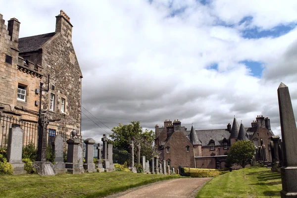 Stirling Scozia Agosto 2020 Antico Cimitero Medievale Intorno Alla Chiesa — Foto Stock