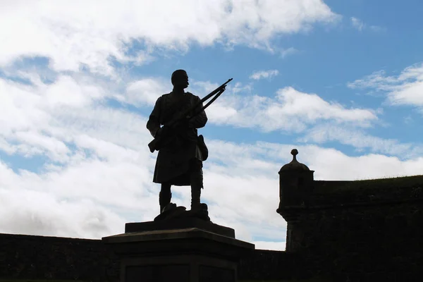 Stirling Skócia Augusztus 2020 Skót Katona Kilt Shooter Monument — Stock Fotó