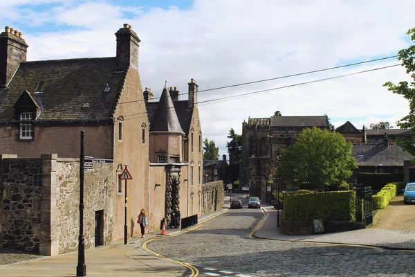 Stirling Schottland August 2020 Mittelalterliche Steingebäude Der Touristenstraße Der Altstadt — Stockfoto