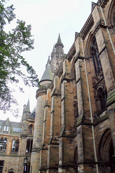 Glasgow Skoçya Ağustos 2020 Glasgow Üniversitesi Nin Taş Gotik Cephesi — Stok fotoğraf