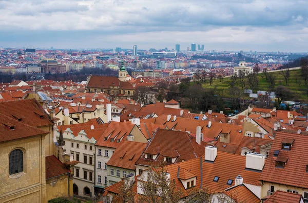 Prague République Tchèque Mars 2020 Vue Vysehrad Prague Toits Vieilles — Photo