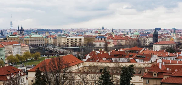 Prague République Tchèque Mars 2020 Vue Vysehrad Prague Toits Vieilles — Photo