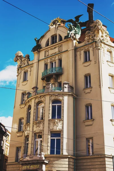 Praag Tsjechië Augustus 2020 Historische Gebouwen Het Toeristische Centrum Van — Stockfoto