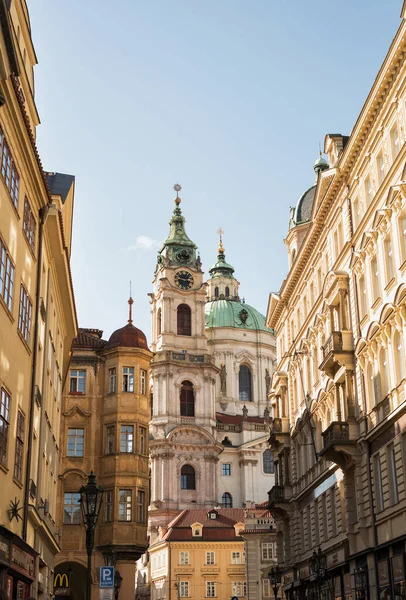 Prague Czech Republic August 2020 Lively Malaya Strana Street Overlooking — Stock Photo, Image