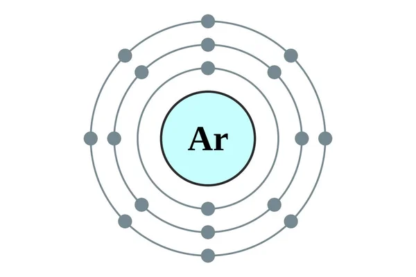 Argon molecule. Scheme of noble gas molecule. — Stock Photo, Image