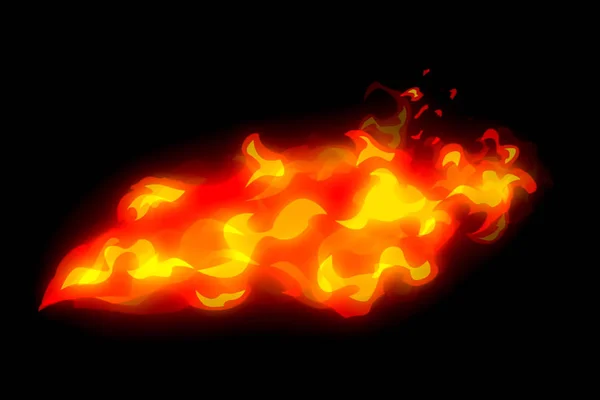 Fuoco sotto forma di illustrazione, fiamme ardenti attirate . — Foto Stock