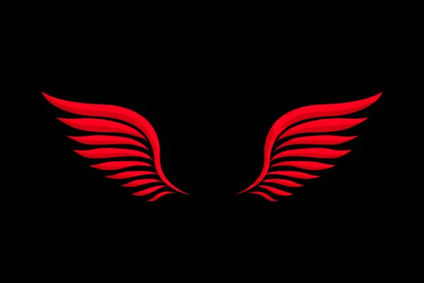 Κόκκινα φτερά εικόνα σε μαύρο φόντο — Φωτογραφία Αρχείου