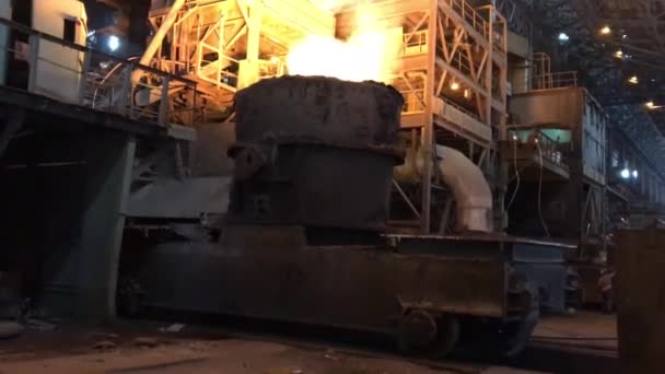 Steelmaking Metal Remelting Shop Goryatsy Shop Steelmaking Plant Production Metal — Stock Video