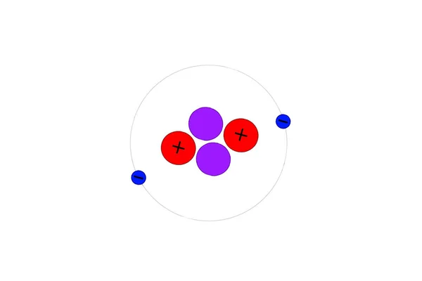 Illustrated model of helium atom — Stock Photo, Image