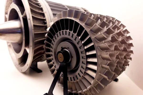 Motor de aeronaves de turbina com liga de níquel . — Fotografia de Stock