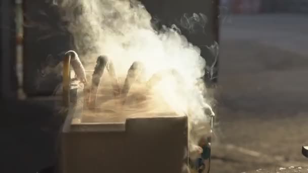 Condensation Gaz Par Azote Liquide Substance Congelante — Video