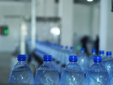 Pet şişede köpüklü su dolum hattı. Mini fabrika için
