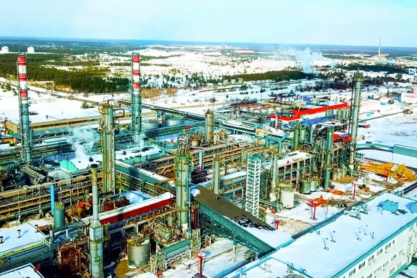 Refinería de petróleo y planta petroquímica — Foto de Stock