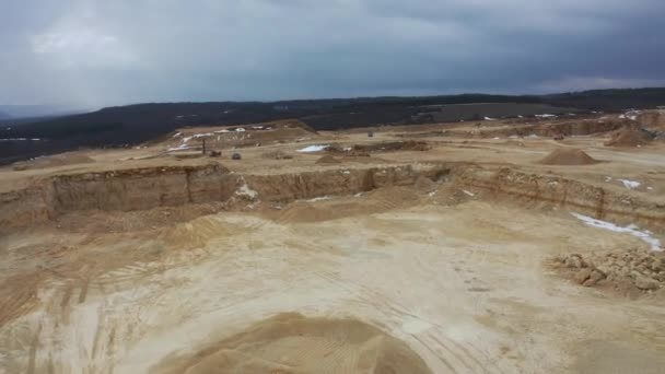 Clay Quarry Top View Clay Mining Quarry — Stock Video