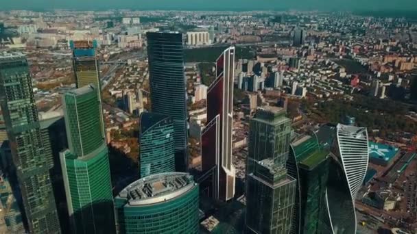 Complesso Grattacieli Mosca City Costruzione Moderna Mosca — Video Stock