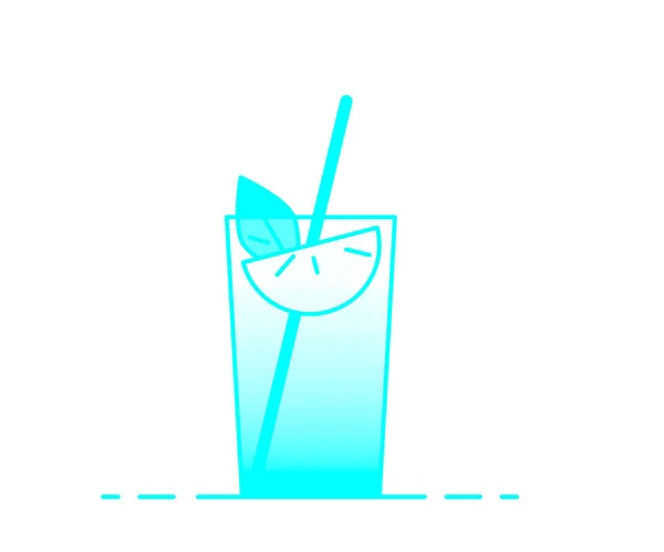 摇一摇插图 彩色图片 韦克托格拉维克 扁平的插图鸡尾酒与水果 柠檬和冰块 — 图库矢量图片