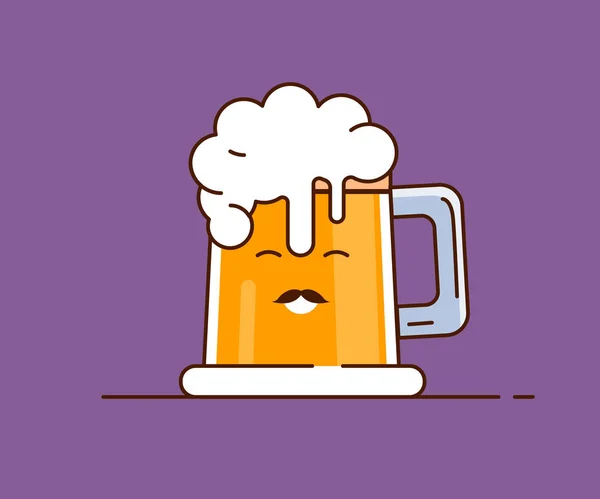 Cerveja Ícone Ilustração Vetorial Ilustração Plana Estilo Cartoon Álcool Bebe — Vetor de Stock