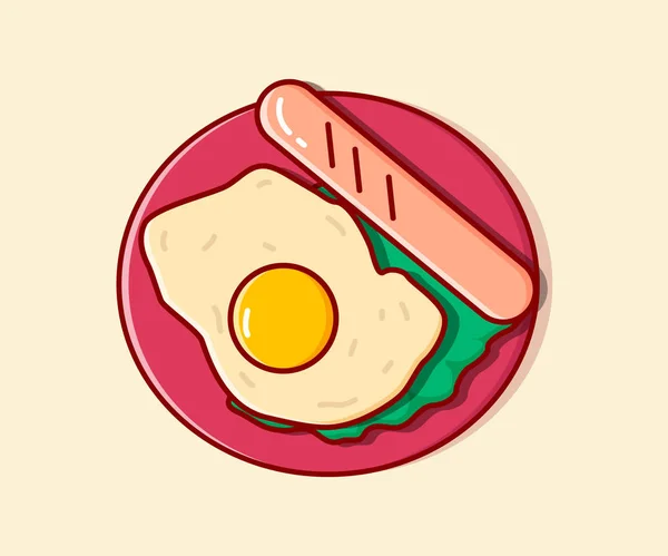 Huevos Fritos Ilustración Vectorial Plano Icono Comida Ilustración Plana Huevos — Vector de stock