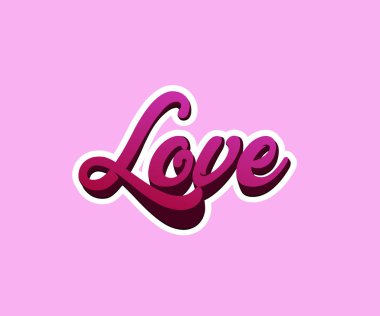 Yazı sever. 3D vektör tüp mektup. Vektör serbest mektuplar 'aşk' metin karalamalar - Vektorgrafik