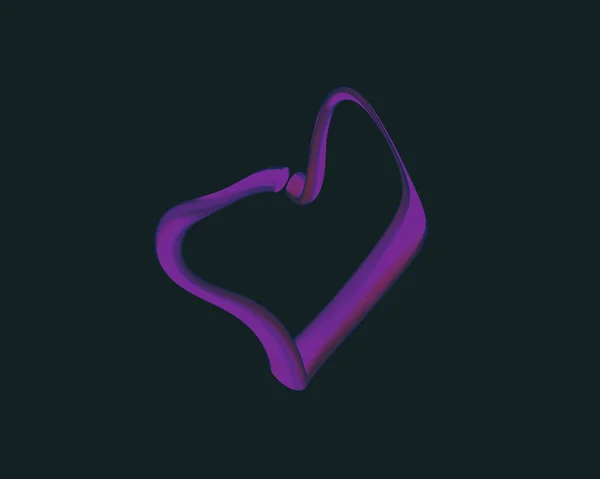 Векторная Трубка Символьного Сердца Значок Сердечной Линии Векторный Изолированный Символ — стоковый вектор
