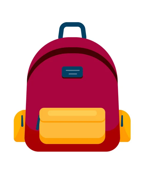 背包图标 向量学校符号 旅行图标 扁平风格的背包 向量例证 露营或徒步旅行 — 图库矢量图片