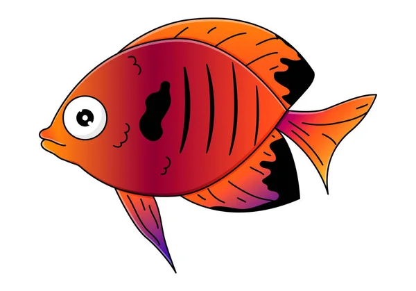 stock vector Cute multicolor sea-fish in cartoon style. Vector illustration.