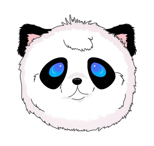 Panda Cabeça Vetor Ilustração Estilo Cartoon Vetor Animal Kawaii Panda — Vetor de Stock
