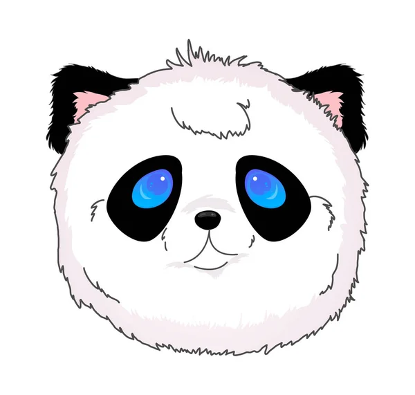 Panda Huvud Vektorillustration Tecknad Stil Djur Vektor Kawaii Panda — Stock vektor