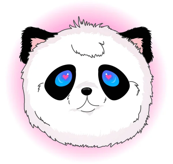 Panda Cabeça Vetor Ilustração Estilo Cartoon Vetor Animal Panda Kawaii — Vetor de Stock