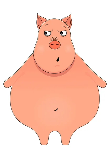 Ilustrație Vectorială Ilustrație Emoțională Porc — Vector de stoc