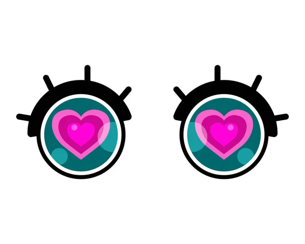 Valentines day card. Cute cartoon eye with heart