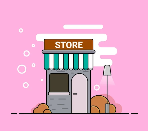 Tienda de ilustración vectorial en estilo de dibujos animados. Boutique . — Archivo Imágenes Vectoriales