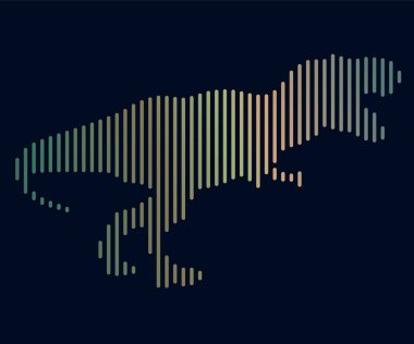 Bir dinozor doğrusal Illustration. Logo