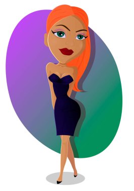 kısa seksi elbiseli vektör sıcak seksi güzel kız