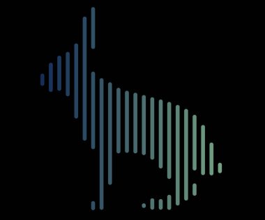 Bir tavşan logosu hayvan vektör çizim, doğrusal çizim