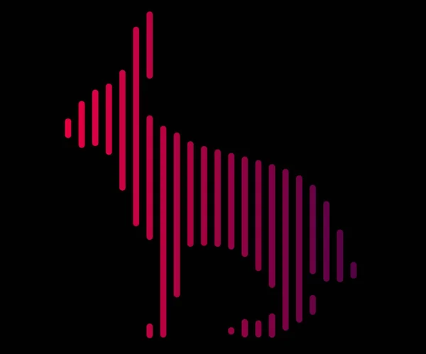 Η γραμμική απεικόνιση ενός κουνελιού λογότυπο ζώο εικονογράφηση διάνυσμα — Διανυσματικό Αρχείο