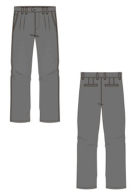Vector illustration of mens jeans. Front and back clipart