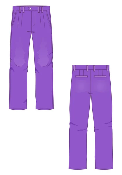 Ilustración vectorial de jeans para hombre. Parte delantera y trasera — Vector de stock