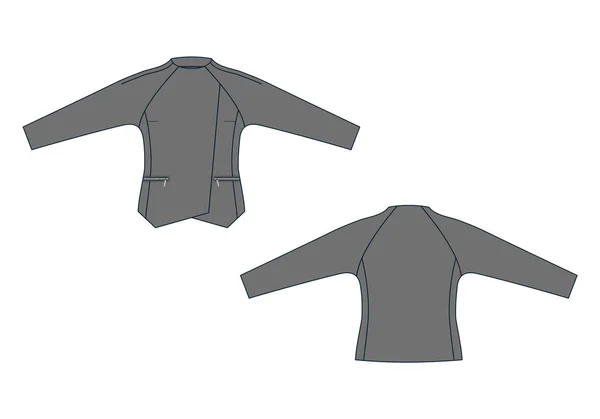 Desenho técnico de moda de jaqueta em gráfico vetorial —  Vetores de Stock
